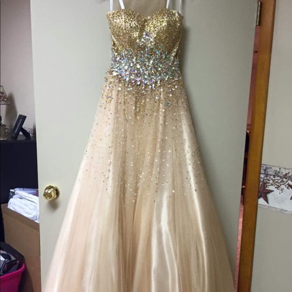 Gold prom dress